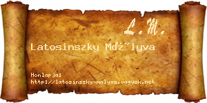 Latosinszky Mályva névjegykártya